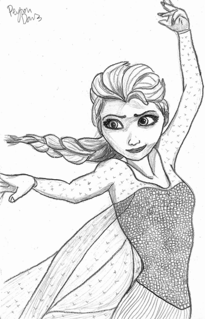 680x1055 Sketch A Disney Character And Deliver You A Jpg File By Peytdavis - Sketch Disney Characters