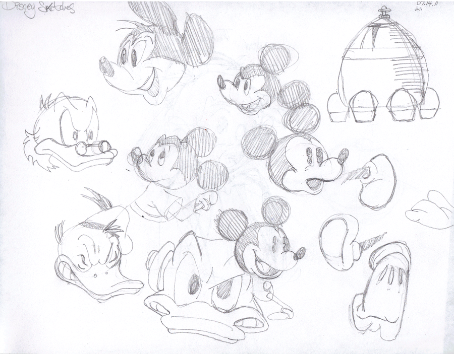 900x703 Disney Character Sketches By Otterystcatchpole - Sketch Disney Characters