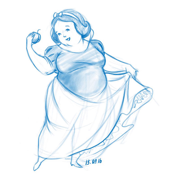 700x737 Illustrator Shows What Disney Princesses Would Look Like If They - Sketch Disney Princess