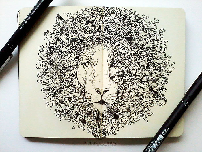 700x525 Impressively Detailed Pen Doodles By Kerby Rosanes Bored Panda - Sketch Doodle Art
