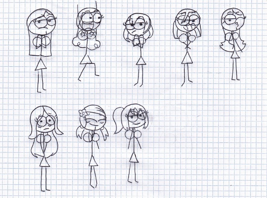 859x638 Total Drama Gilrs In Dick Figures Style Sketch By Heatherdawn4ever - Sketch Drama