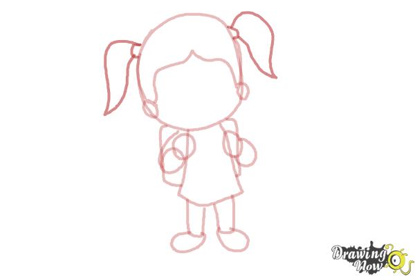 600x400 How To Draw A School Girl - Sketch Drawing Of Girl