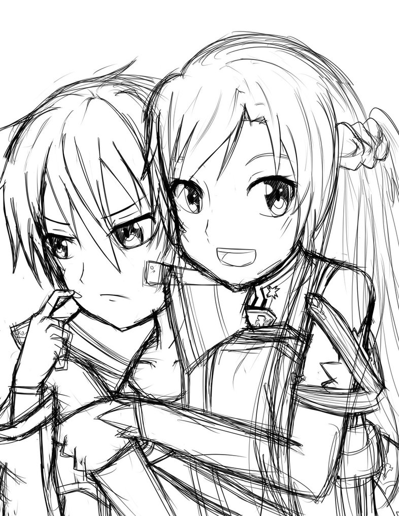 786x1017 Sword Art Online Rough Sketch By Xxvampireangel78xx - Sketch Drawing Online