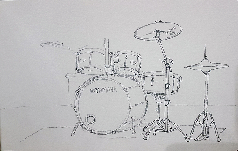 800x508 Teal Drum Kit Phuong Ly - Sketch Drum
