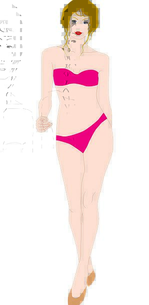 298x608 Women, Females, Fashion, Two Piece, Beauty, Drawing, Sketch - Sketch Dummy