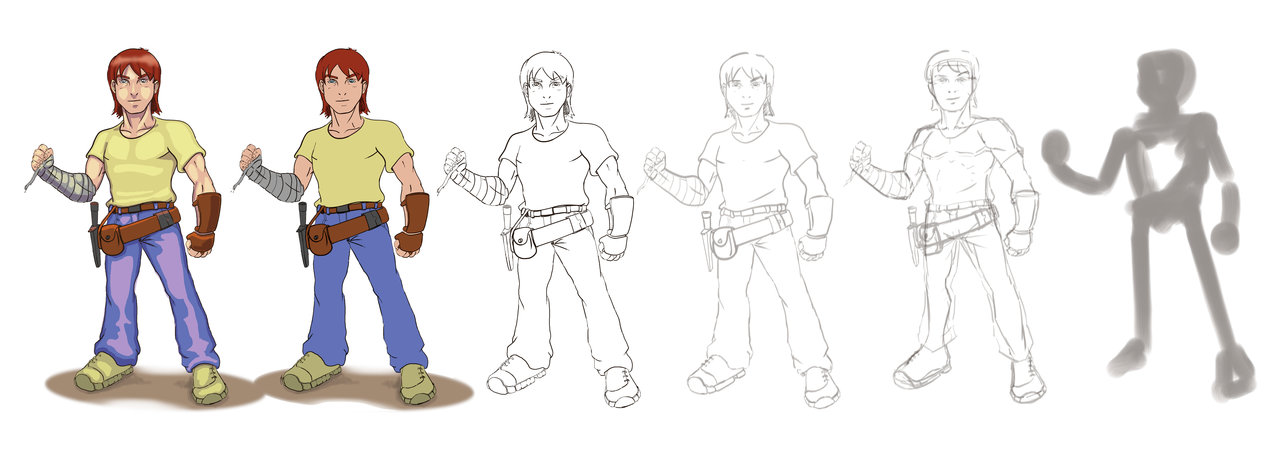1280x449 Generic Hero Character From Dummy Sketch To Finish By - Sketch Dummy