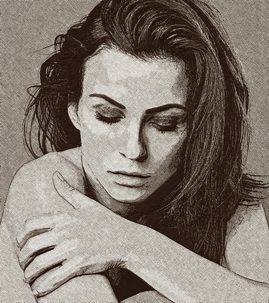 900x1014 Portrait Drawing Sketch Effect By Haicamon Graphicriver - Sketch Effect