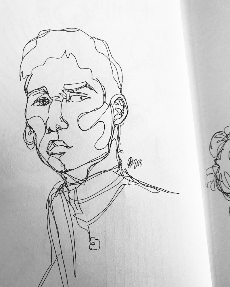 800x1000 One Line Sketch By Lithi Em - Sketch Em