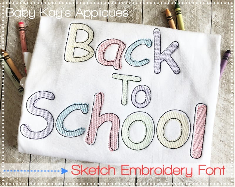 800x637 Back To School Sketch Font 1, 1.5, 2, 2.5, 3 Amp 4 - Sketch Embroidery Font