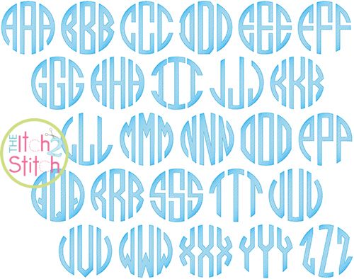500x394 I2s Natural Circle Sketch Monogram Embroidery Font In Size 3, 4 - Sketch Embroidery Font