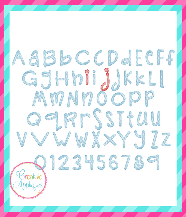 645x753 Sketch Embroidery Font Silly Monkey - Sketch Embroidery Font