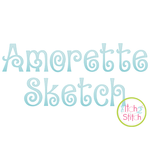 500x500 Amorette Sketch Embroidery Font - Sketch Embroidery Font
