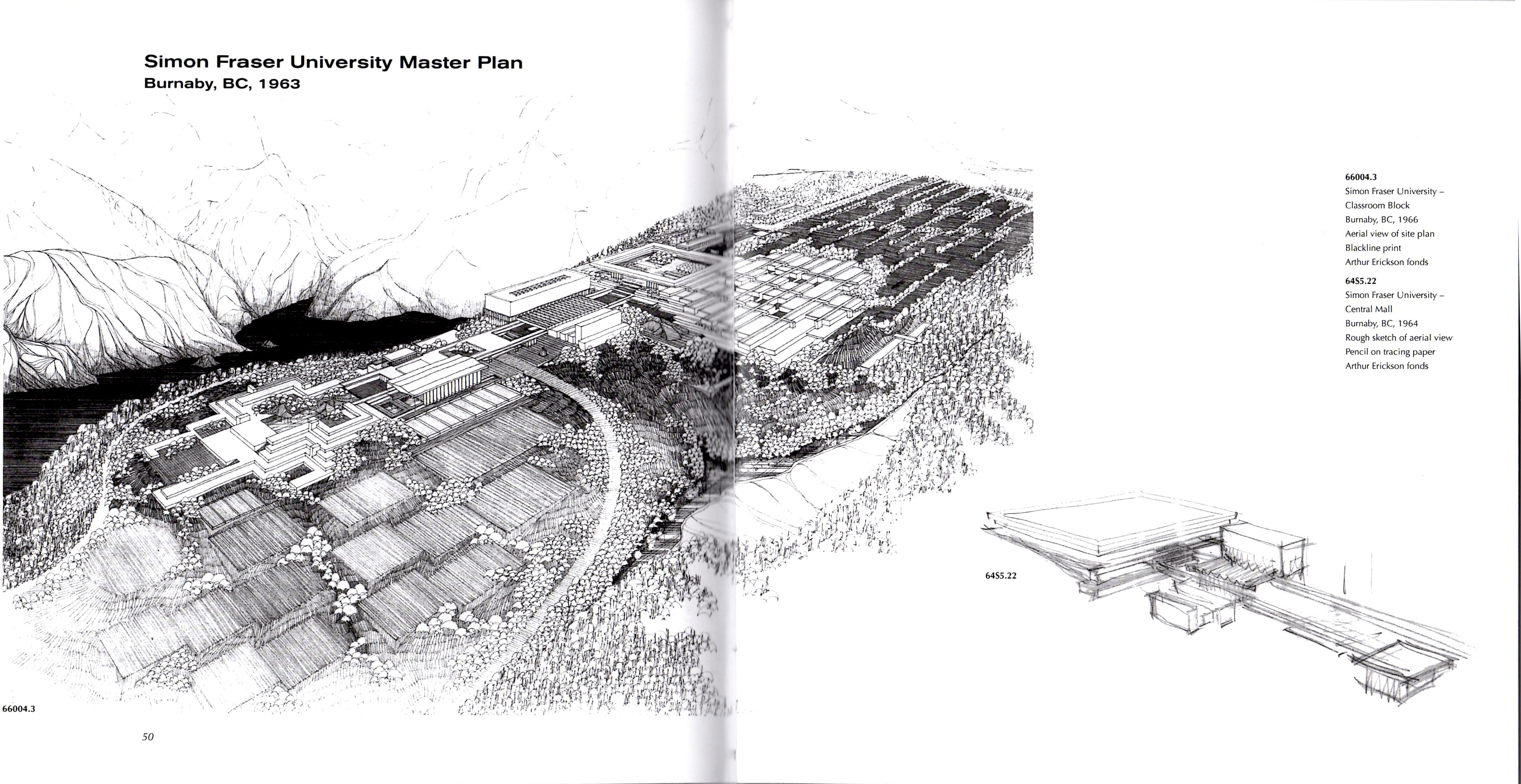 4910x2533 Simon Fraser University Arthur Erickson A Brief History - Sketch Erickson
