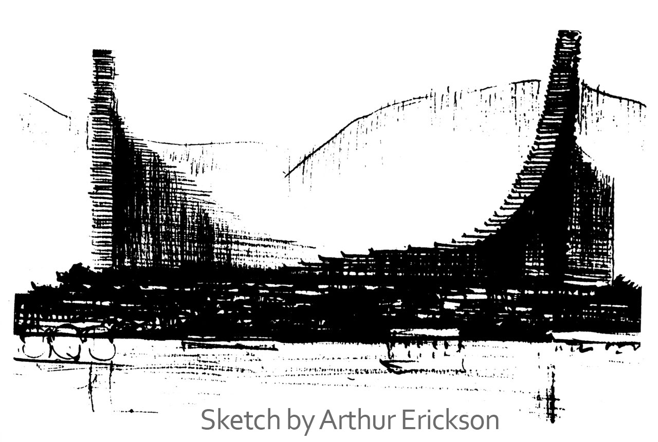 1280x860 Sketch By Arthur Erickson - Sketch Erickson