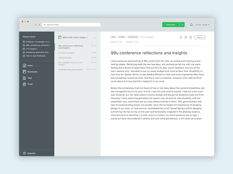 800x600 Evernote Redesign In Sketch Freebie - Sketch Evernote
