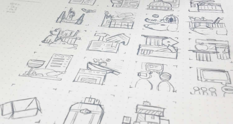 750x400 Inspirational Examples Of Icon Sketching - Sketch Examples
