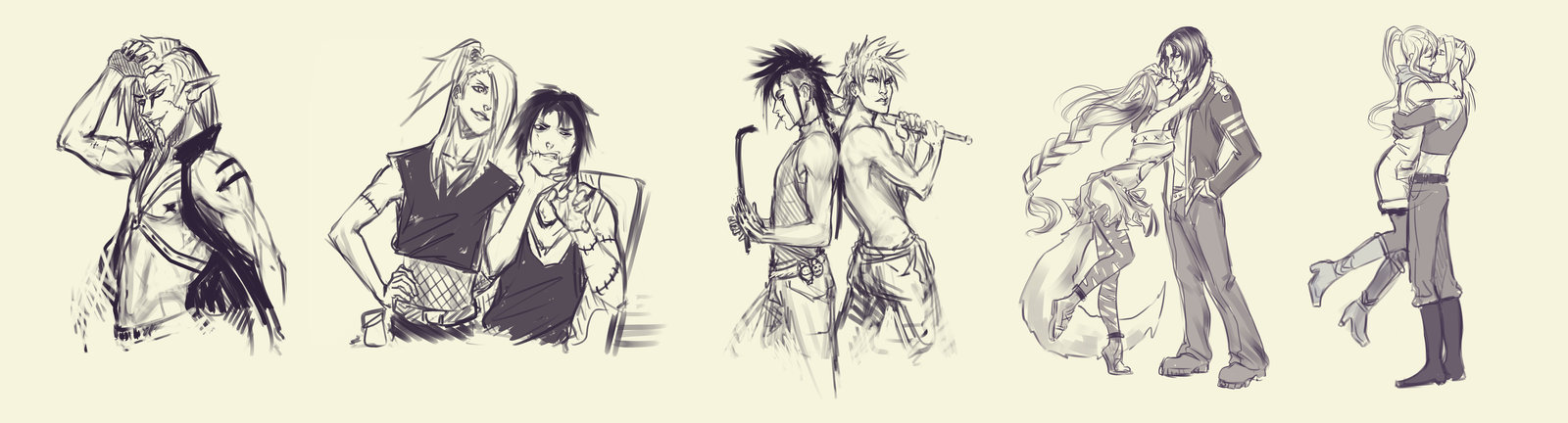 1600x432 Sketch Commission Examples By Moni158 - Sketch Examples