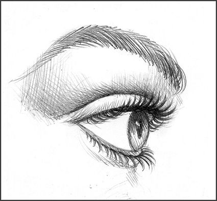 425x394 How To Draw Eyelashes Step By Step Drawing - Sketch Eyelashes