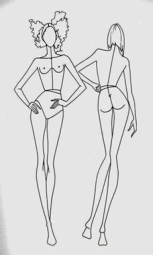 300x500 Pin By Dode Douu On Fashion Croquis, Fashion - Sketch Fashion Template