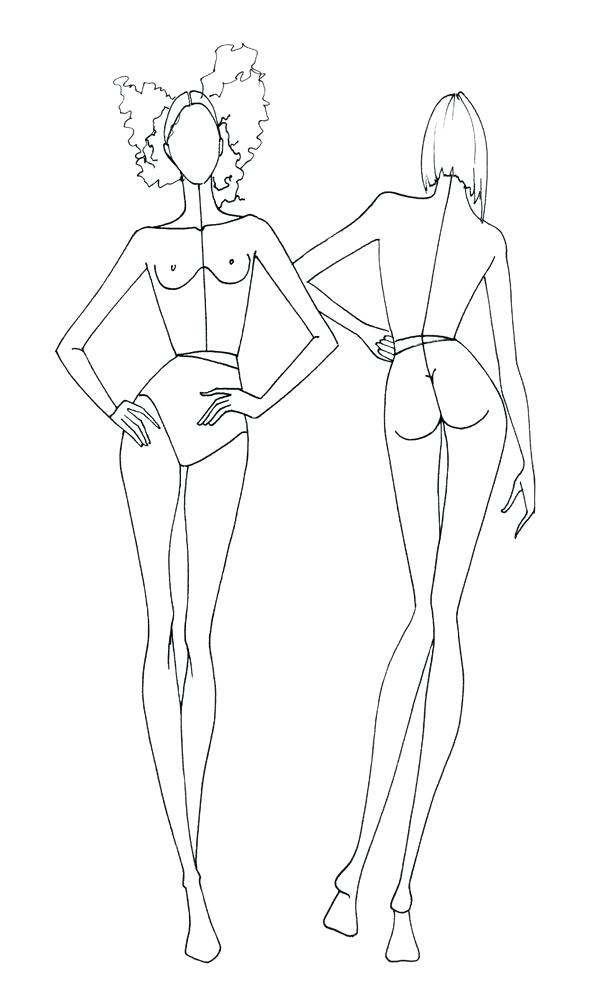 600x1000 Sketch Model Template Fashion Clothes Design Templates Fashion - Sketch Fashion Template