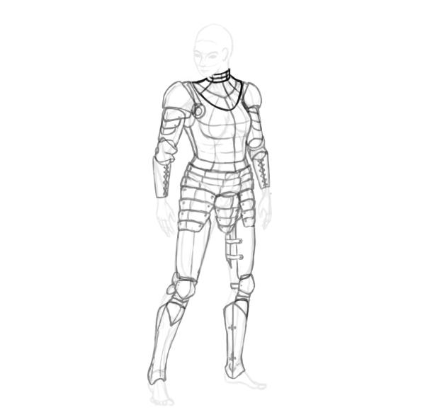 600x586 How To Design And Draw A Realistic Female Warrior - Sketch Female