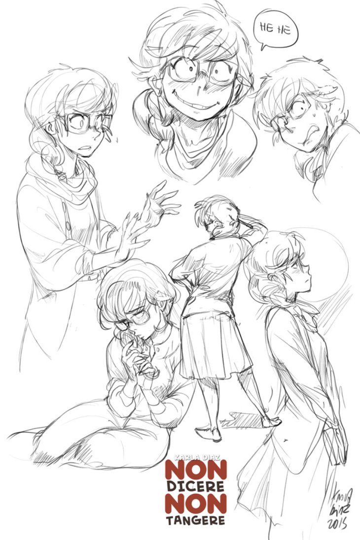 730x1095 Sketch Female Character By Karladiazc - Sketch Female