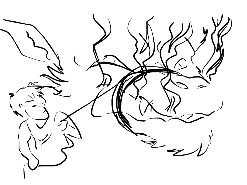 1024x768 Good Vs Evil Fight Sketch (Boys) - Sketch Fight