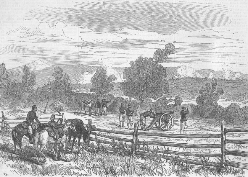 838x600 Serbia War Sketch Fight Ereovatz Antique Print 1876 - Sketch Fight