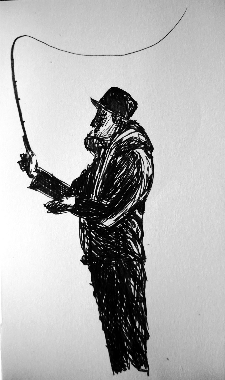 937x1583 Fishing House, Sketches Trace The Fog - Sketch Fisherman