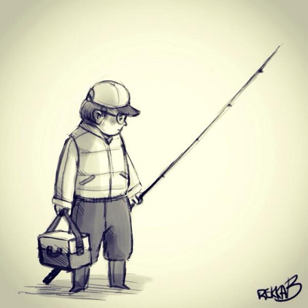 600x600 On Twitter Sketch 38, River Side Fisherman - Sketch Fisherman