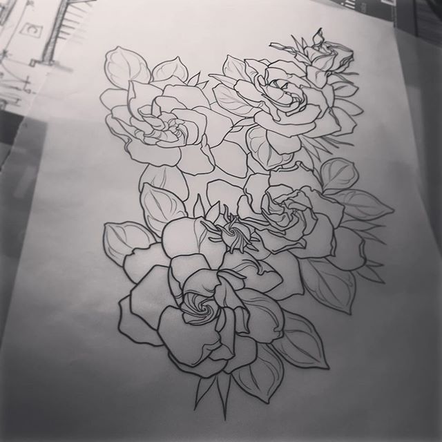 640x640 Gardenia Flower Tattoo Tattoo Think Tank Tattoos - Sketch Flower Tattoo