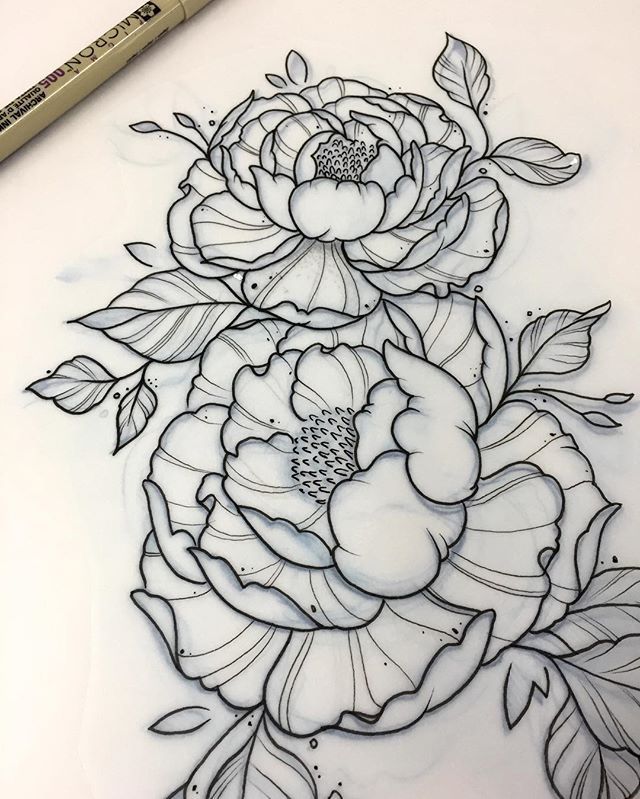 640x799 - Sketch Flower Tattoo
