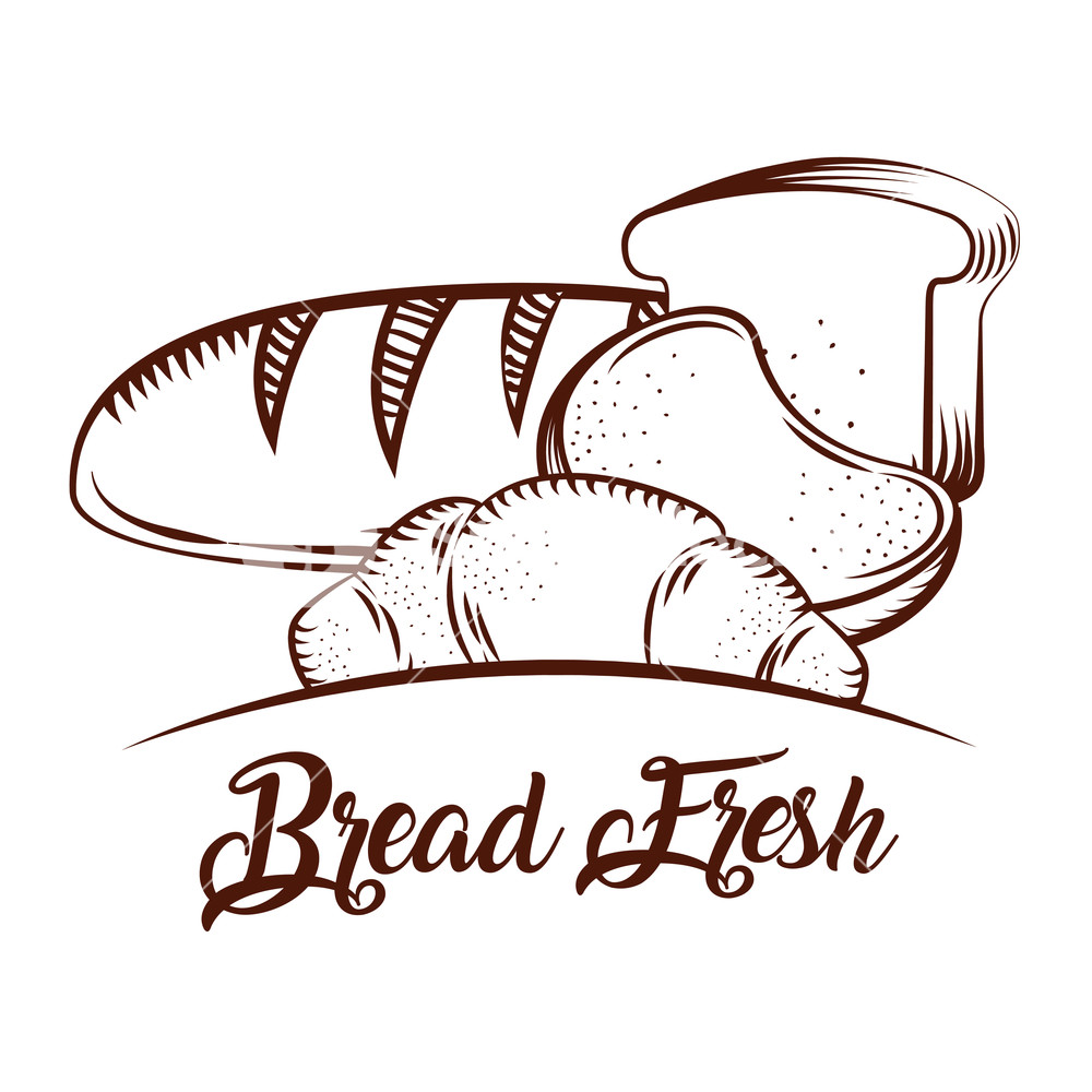 1000x1000 Bread Fresh Bakery Products Food Sketch Image Vector Illustration - Sketch Food