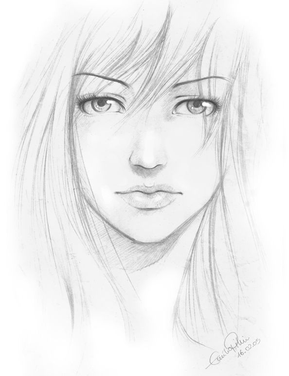 594x774 Pencil Sketch Girl Tats Drawings, Sketches And Art - Sketch For Girl