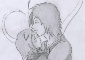 300x210 Sketch Images Of Gf And Bf Pencil Sketches Of Girlfriend And - Sketch For Girlfriend
