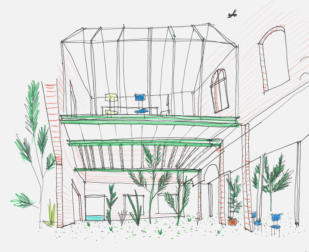 1225x1000 Gallery Of Pc Caritas Architecten De Vylder Vinck Taillieu - Sketch For Pc