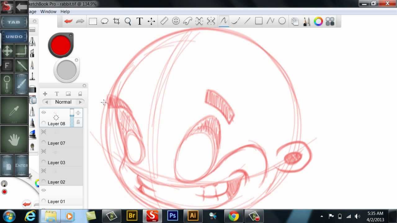 1280x720 Speed Art Quick Cartoon Head Sketch In Sketchbook On A Samsung Pc - Sketch For Pc
