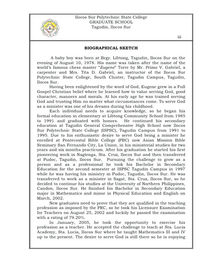 728x942 Format Example Co Template Writing A Biographical Sketch Sample - Sketch For Students