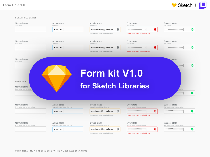 800x600 Ui Kit Form 1.0 By Domenico Laricchia - Sketch Form