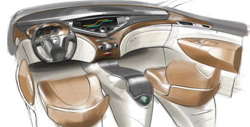 510x259 Nissan Forum Concept Interior Sketch - Sketch Forum