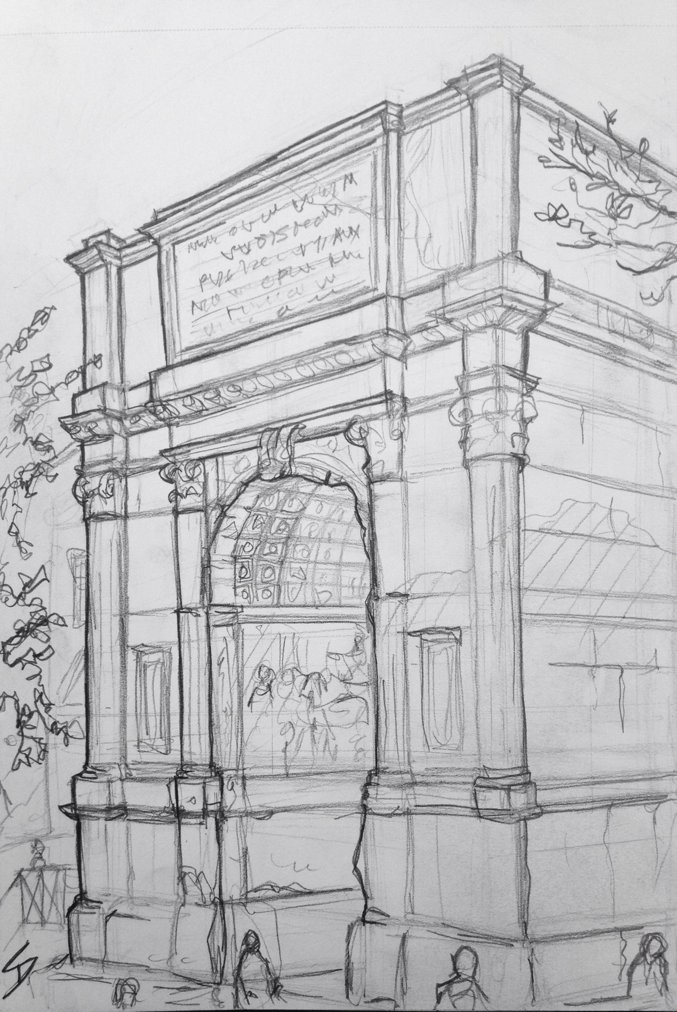 1370x2048 Quick Sketch Arch Of Titus, The Forum, Rome. Sketchbook Explorer - Sketch Forum