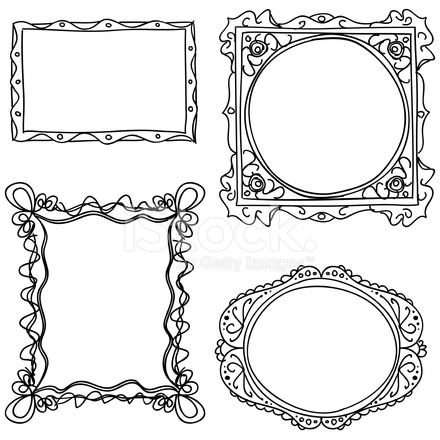 440x440 Ornate Frames In Sketch Style Stock Vector - Sketch Frame
