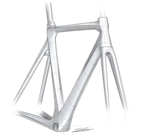 470x444 Bike Frame Sketch - Sketch Frame