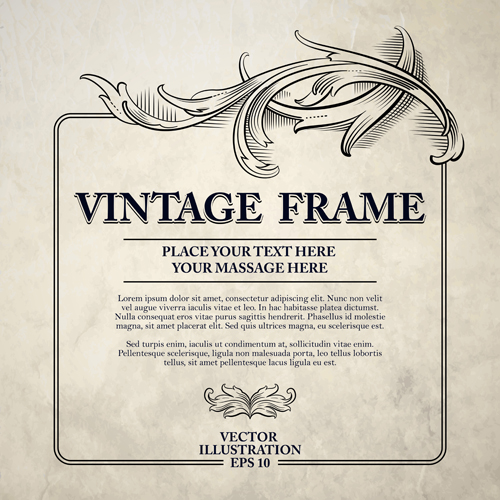 500x500 Vintage Sketch Decor Frame Design Vector 01 Free Download - Sketch Frames