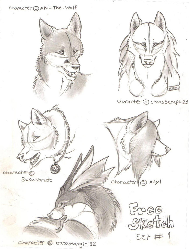 787x1016 Free Sketches Set 1 By Fallenangelwolf13 - Sketch Free