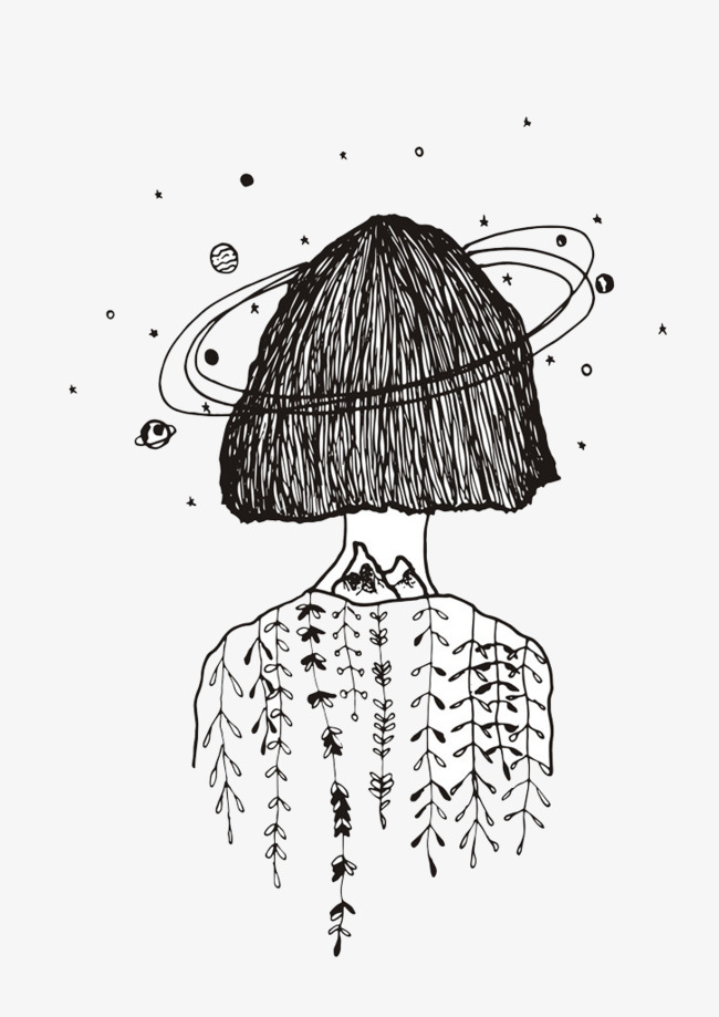 650x919 Girl Back, Circle, Short Hair, Sketch Png Image And Clipart For - Sketch Free