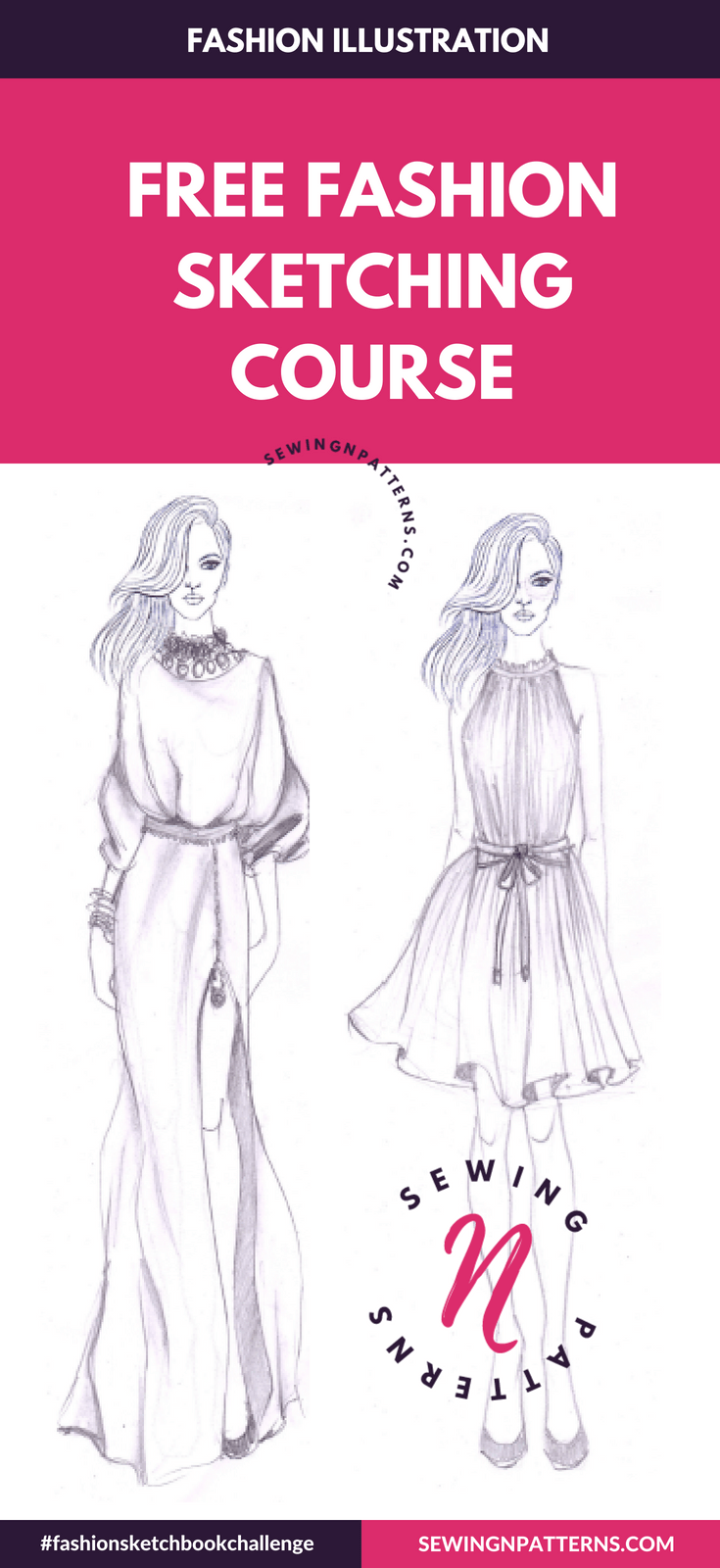 735x1600 Sketch Like Pro In 30 Days With Free Fashion Illustration Course - Sketch Free