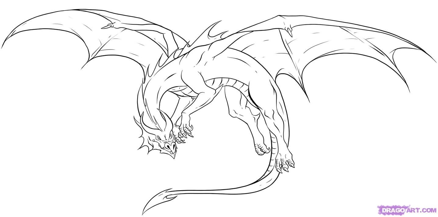 1436x713 Awesome Drawings Of Dragons Drawing Dragons, Step By Step - Sketch Free