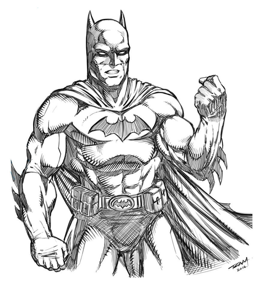 847x944 Batman Drawing By Robertmarzullo - Sketch From Superheroes