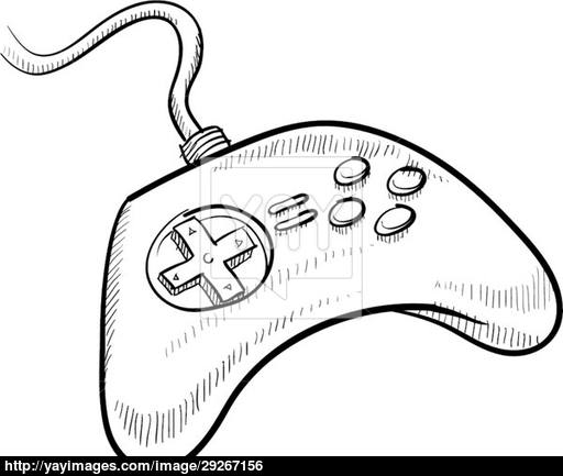 512x433 Video Game Controller Sketch Vector - Sketch Game